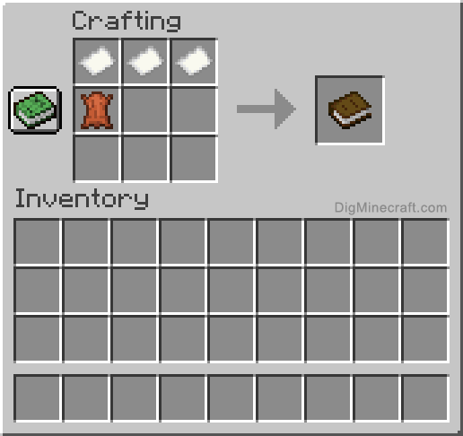 Crafting recipe for book