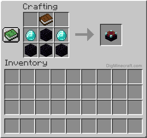 Crafting recipe for enchanting table