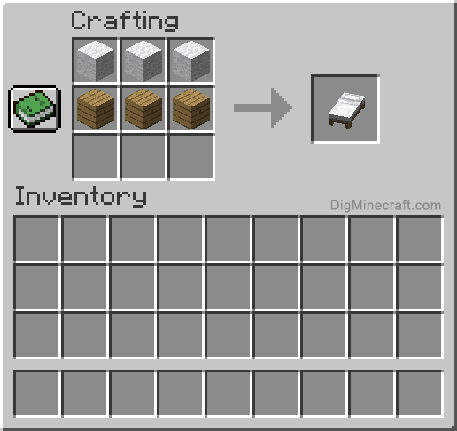 Crafting recipe for white bed