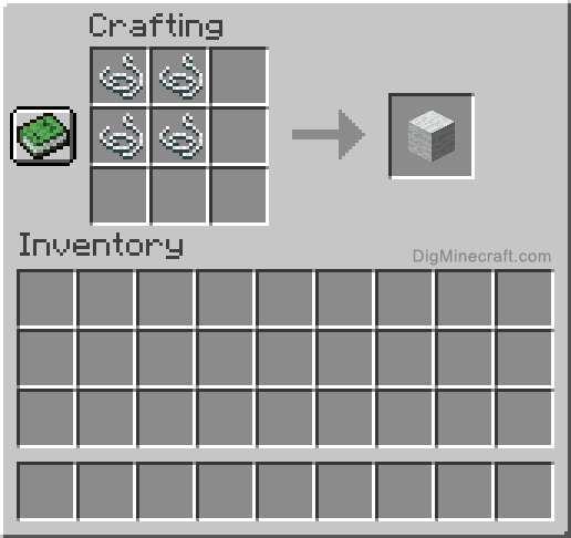 Crafting recipe for white wool