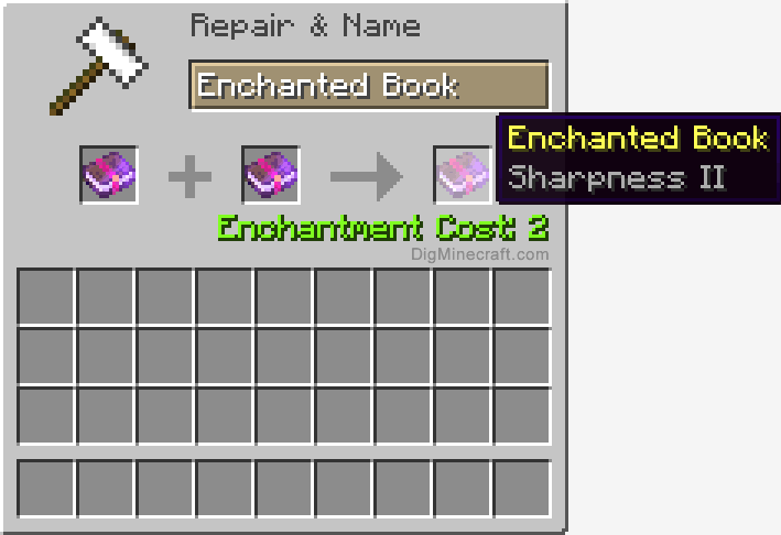 how to increase the level of an enchanted book with anvil