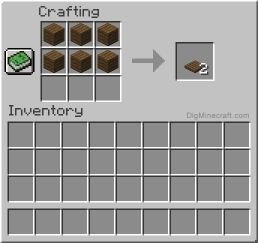 Crafting recipe for spruce trapdoor