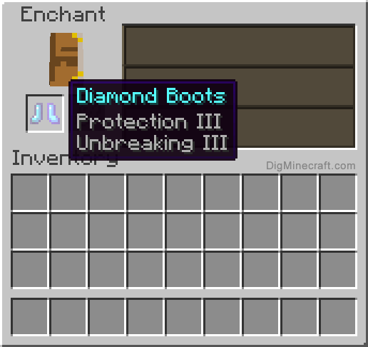 Completed enchanted diamond boots