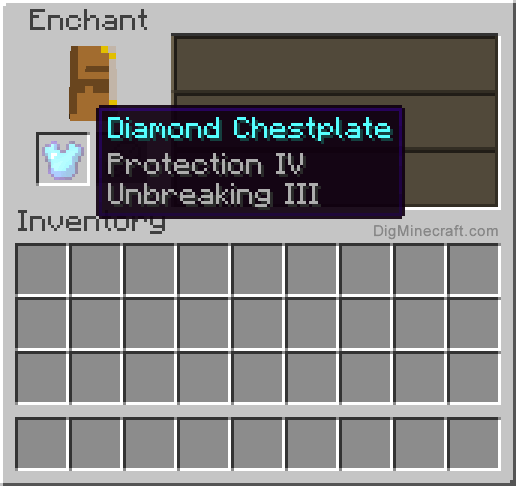 Completed enchanted diamond chestplate