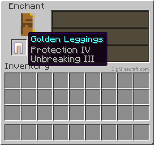 Completed enchanted golden leggings