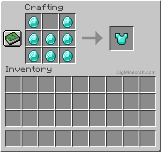Crafting recipe for diamond chestplate