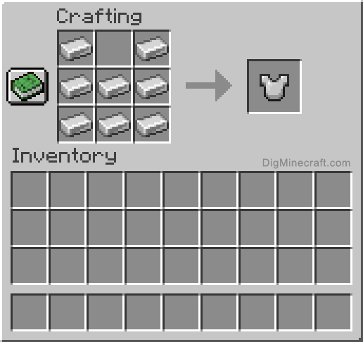 Crafting recipe for iron chestplate