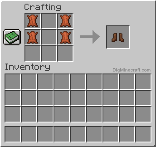 Crafting recipe for leather boots