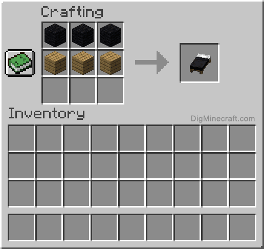 Crafting recipe for black bed