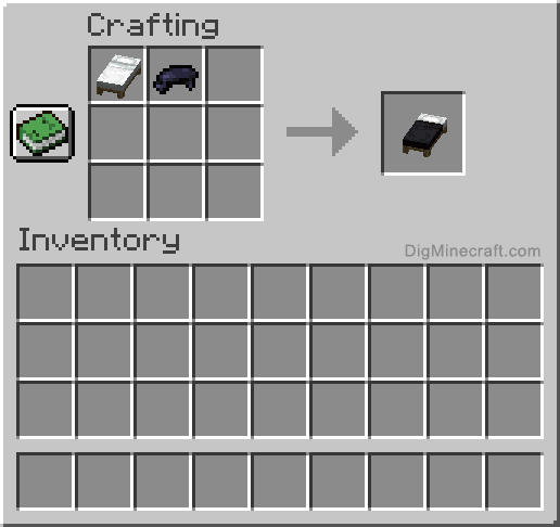 Crafting recipe for black bed