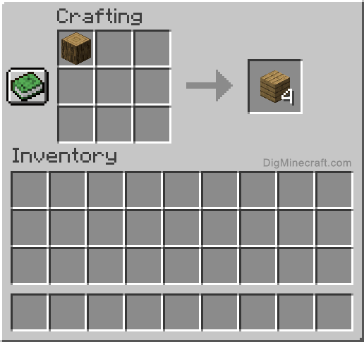 Crafting recipe for oak planks