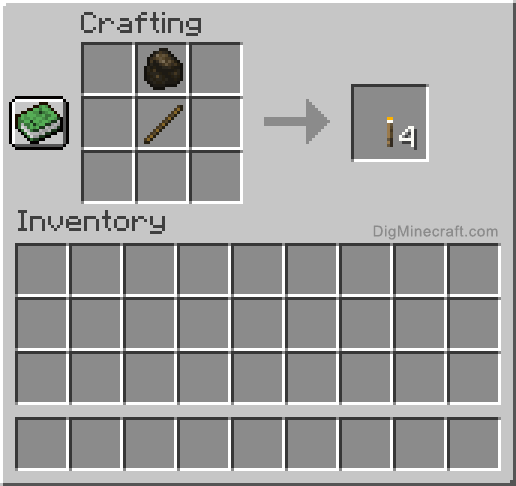 Crafting recipe for torch