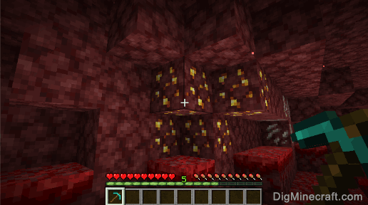 nether gold ore and pickaxe