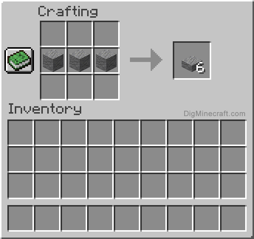 Crafting recipe for andesite slab