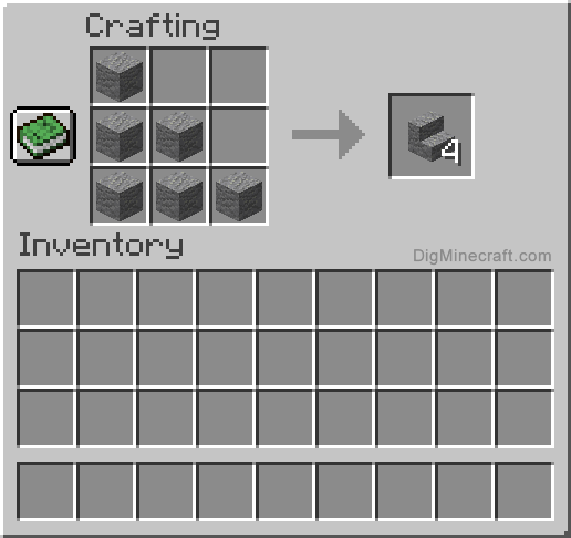 Crafting recipe for andesite stairs