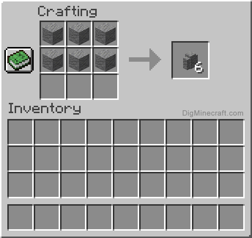 Crafting recipe for an andesite wall