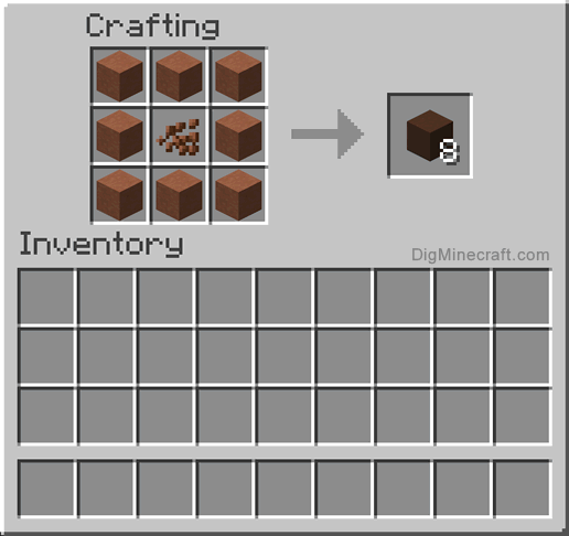 Crafting recipe for brown terracotta