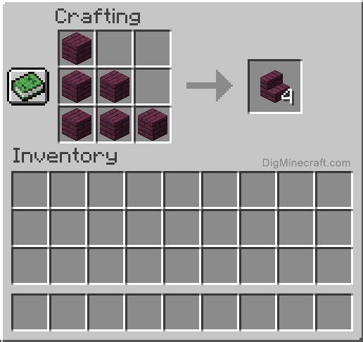 Crafting recipe for crimson stairs