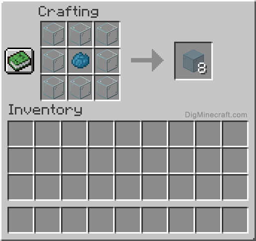 Crafting recipe for cyan stained glass