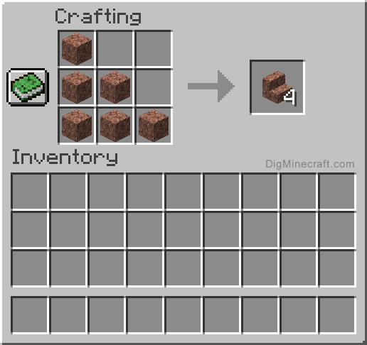 Crafting recipe for granite stairs