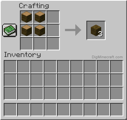 Crafting recipe for jungle wood