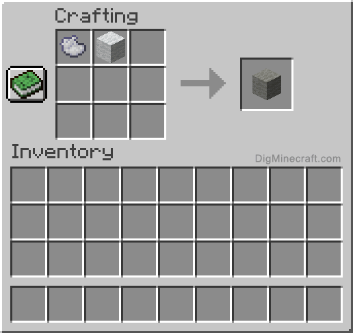 Crafting recipe for light gray wool