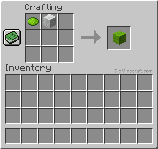 Crafting recipe for lime wool
