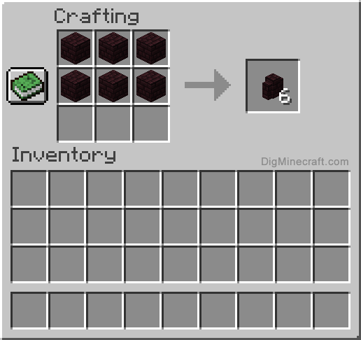 Crafting recipe for a nether brick wall