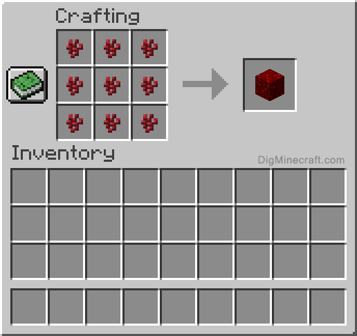 Crafting recipe for nether wart block