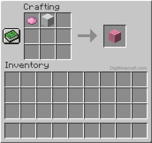 Crafting recipe for pink wool
