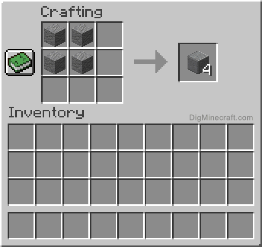 Crafting recipe for polished andesite