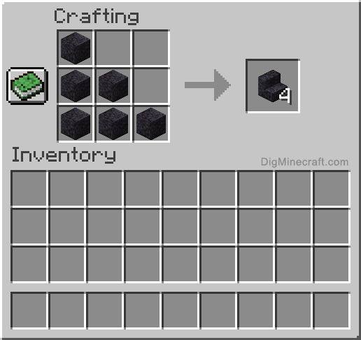Crafting recipe for polished blackstone stairs