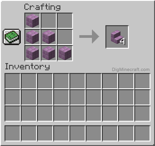 Crafting recipe for purpur stairs