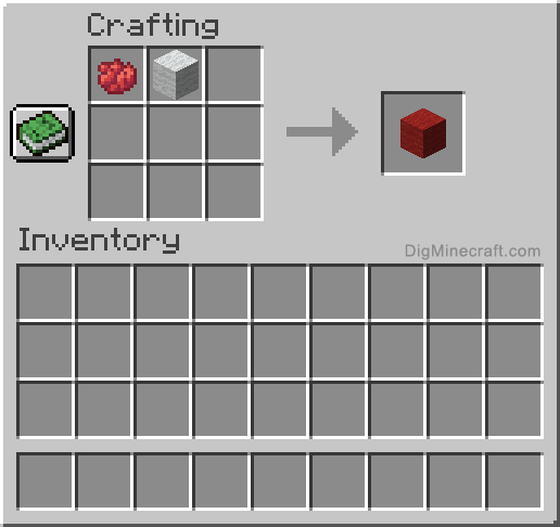 Crafting recipe for red wool