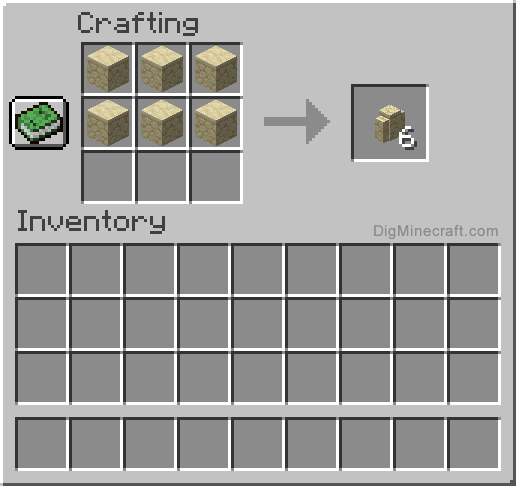 Crafting recipe for a sandstone wall