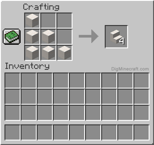 Crafting recipe for smooth quartz stairs
