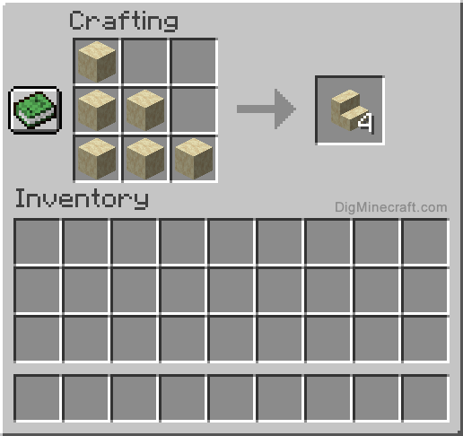 Crafting recipe for smooth sandstone stairs