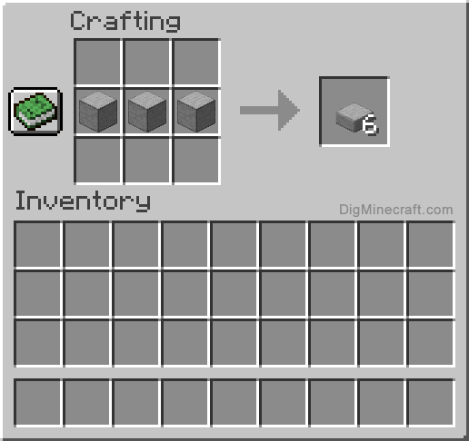 Crafting recipe for smooth stone slab