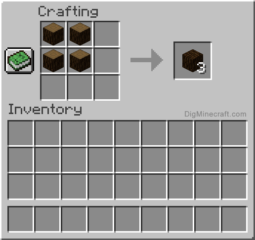 Crafting recipe for spruce wood
