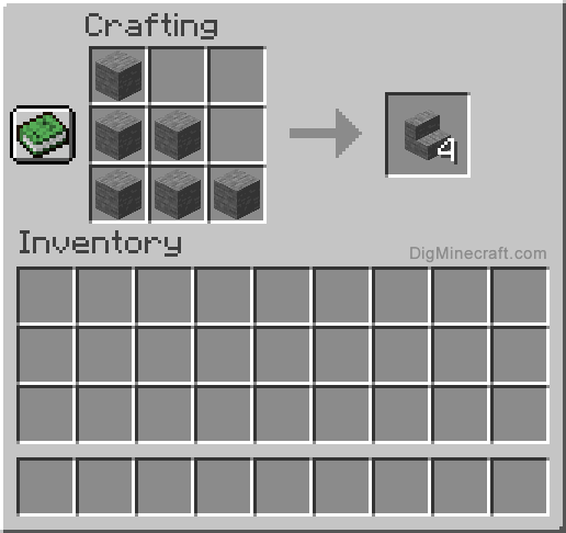 Crafting recipe for stone stairs