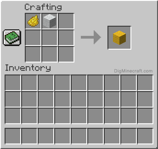 Crafting recipe for yellow wool