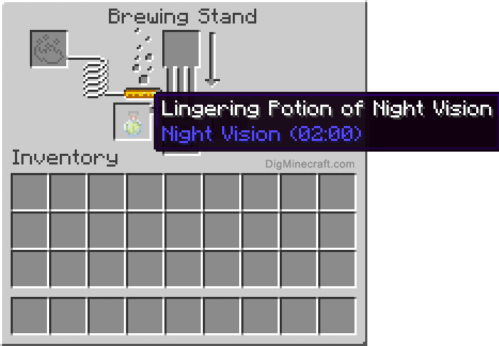 Completed lingering potion of night vision extended