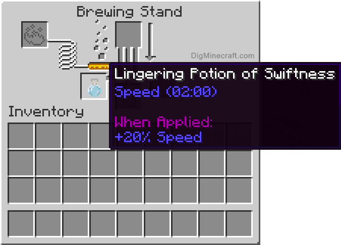 Completed lingering potion of swiftness extended