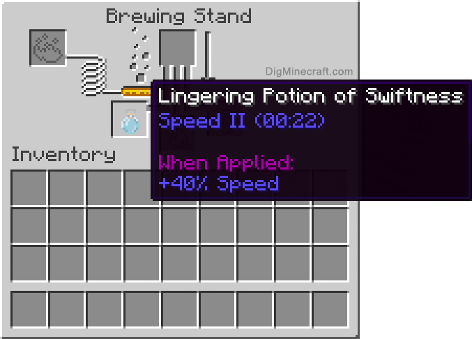 Completed lingering potion of swiftness extended