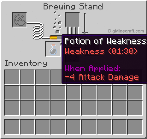 How To Make A Potion Of Weakness 1 30 In Minecraft