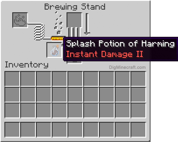 Completed splash potion of harming