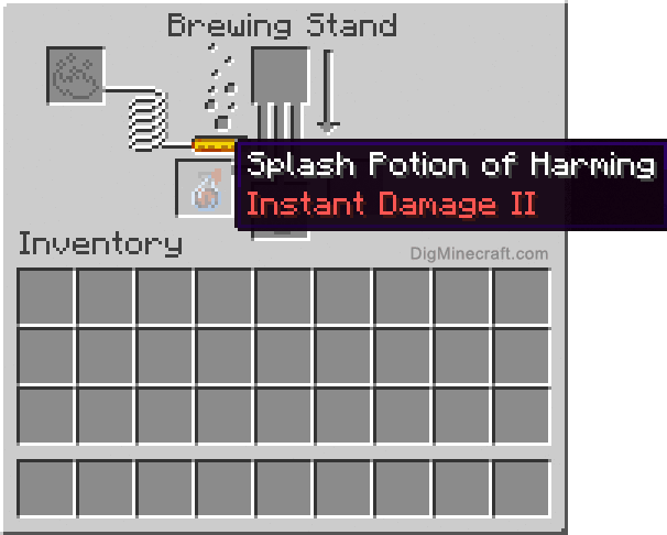 Completed splash potion of harming (extended)