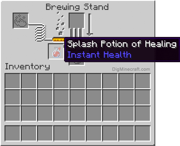 How to make a Splash Potion of Healing (Instant Health) in 