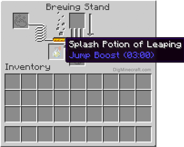 Completed splash potion of leaping
