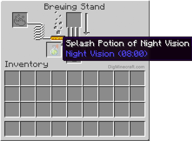 Completed splash potion of night vision (extended)
